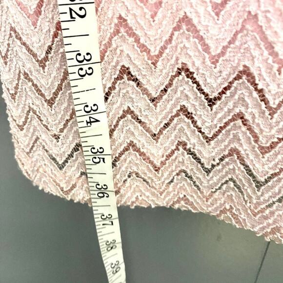 Vintage Y2K Mercury USA Pink Chevron Lace Spaghetti Strap 90s Mini Dress M - Picture 4 of 8